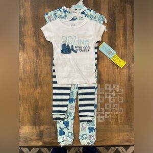 🤍❗️NWT Cutie Pie Dreamers 4 Piece Dozer Themed Pajamas Size 18 Months